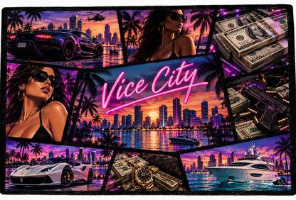 Vice City Rug Las Vegas Neon, Casino & Luxury Car Patio Decor